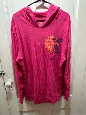 Old Navy Bright Pink Hooded Long Sleeve Tee